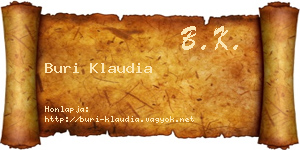 Buri Klaudia névjegykártya