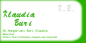 klaudia buri business card